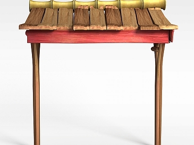 现代妆台妆凳 游戏场景道具门楼