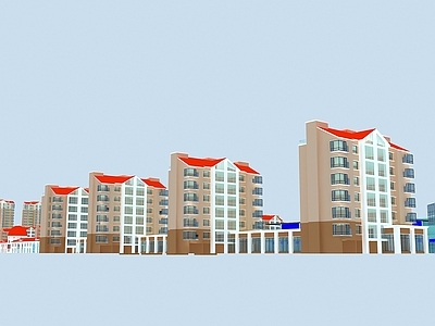 现代其他建筑外观 居民区步行街综合体