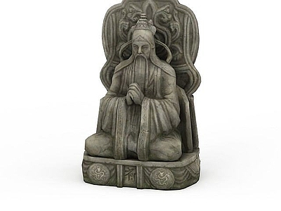 现代办公大厅 剑灵场景关公像