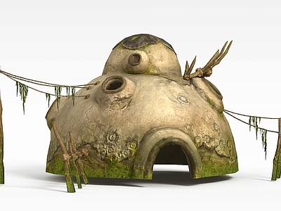 现代妆台妆凳 剑灵场景土房子