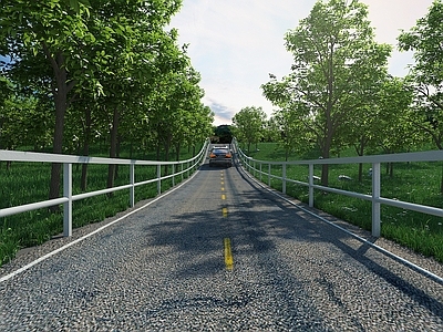 现代户外椅 郊外公路