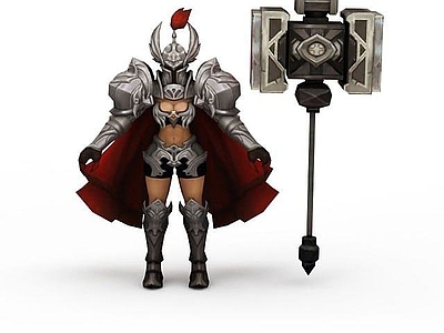 现代虚拟人物 王者荣耀游戏人物铠甲战士