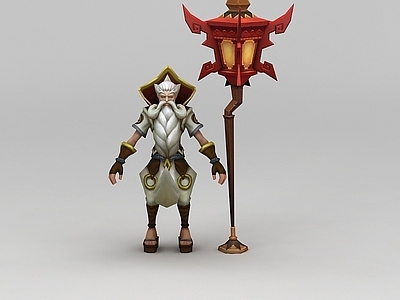 现代虚拟人物 王者荣耀游戏人物动漫角色老人