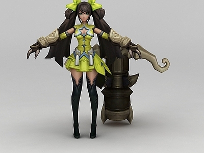 现代虚拟人物 王者荣耀游戏人物长发美少女