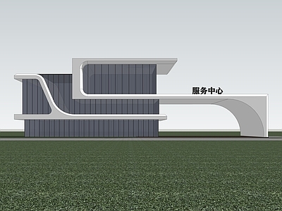 现代售楼处建筑 售楼部