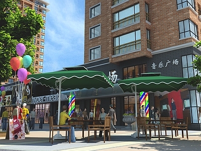 现代街道 现代街景 现代住宅景观 临街商业网点