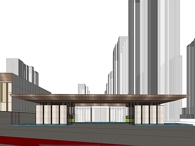 现代新中式小公建 示范区居住 会所 小区大门