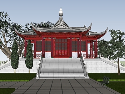 中式古建筑 舍利殿 庙宇 道观