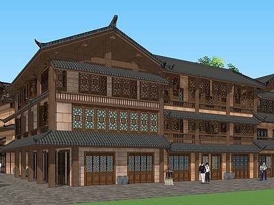 中式古建筑 中式酒店 民宿 商业综合体 酒楼
