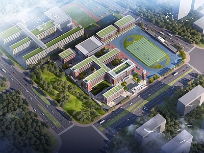 现代学校外观 现代中小学 职业学校