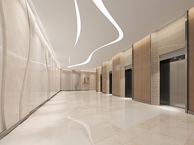 现代楼梯间 电梯大堂