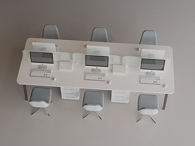 现代办公桌椅 简约办公桌 多人办公桌 转动办公椅 台式电脑