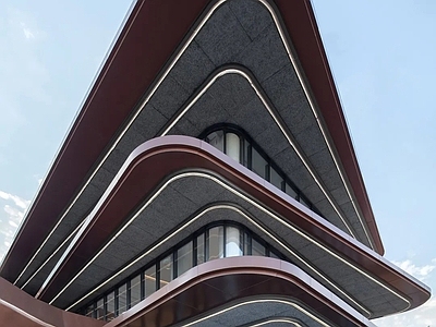 现代售楼处建筑 现代示范区 售楼中心 金地襄阳