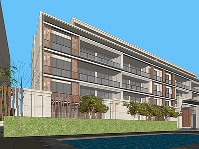 现代新中式多层住宅 多层洋房 居住建筑