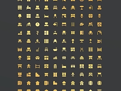 现代挂件 家具图标 建筑图标 家具ICON 建筑ICON