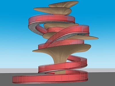 现代其他景观小品 景观平台 花瓣 建筑小品 登高平台