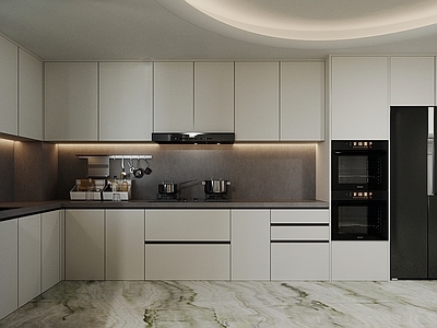 现代开放式厨房 半开放式厨房 厨房用品组合 煤气灶炉气灶 封闭式厨房 厨房橱柜收纳柜