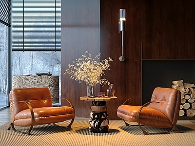 意式中古休闲椅 Cassina 现代休闲椅 边几 摆件组合 壁灯