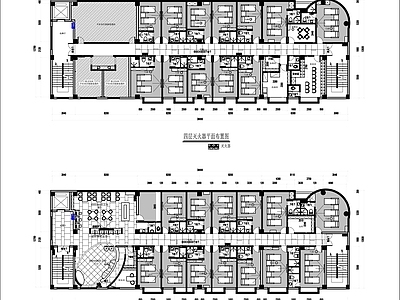 现代足浴店 两层足疗SPA 平面布置图 施工图