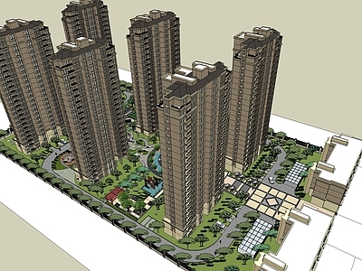 欧式小区建筑 小区建筑