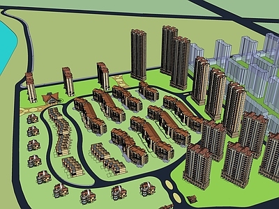 欧式小区建筑 小区建筑
