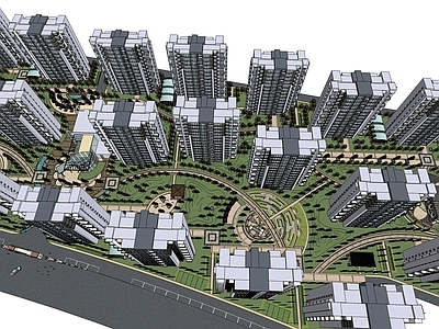 美式小区建筑 小区建筑