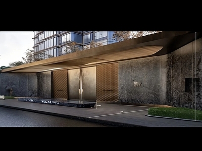现代小区建筑 小区大门 堂客厅 会客厅 小区示范区