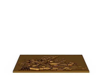 现代金色浮雕装饰品