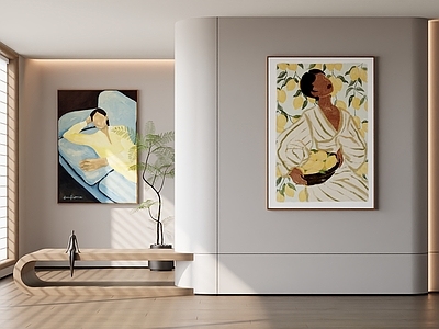 奶油中古挂画 办公室挂画 女孩房挂画 书房挂画 茶室挂画