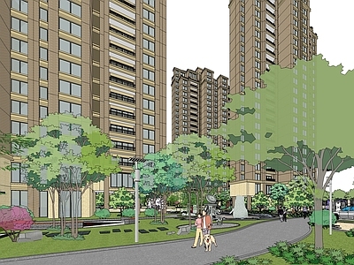 欧式小区建筑 小区建筑