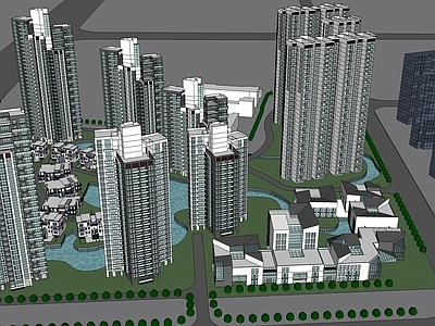 现代小区建筑 小区建筑