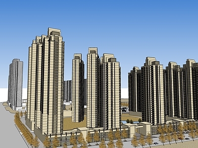 欧式小区建筑 小区建筑