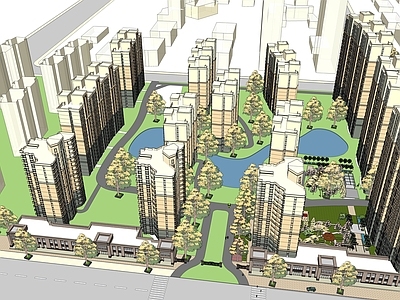 欧式小区建筑 小区建筑