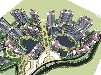 现代小区建筑 小区建筑