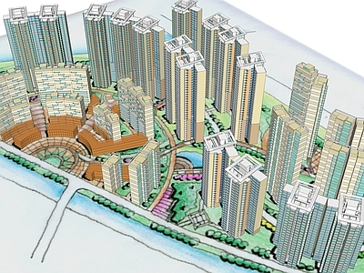 现代小区建筑 小区建筑
