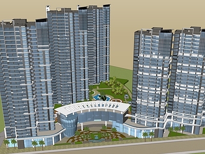 现代小区建筑 小区建筑