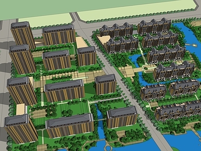 中式法式小区建筑 小区建筑