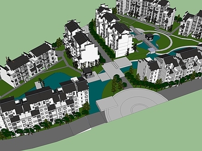 中式小区建筑 小区建筑