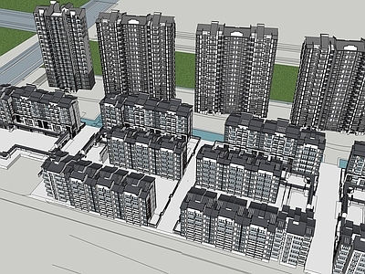 中式小区建筑 小区建筑