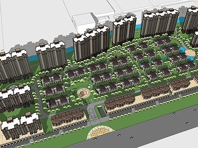 欧式小区建筑 小区建筑