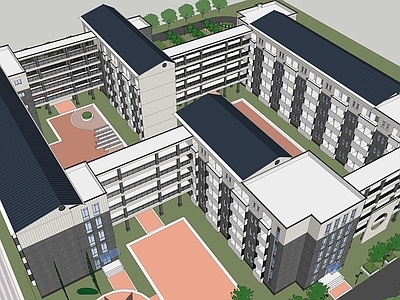 现代学校建筑 教学楼学校