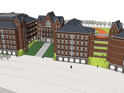 法式学校建筑 教学楼学校