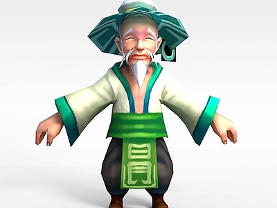 现代虚拟人物 Q版小鱼儿与花无缺游戏人物老人