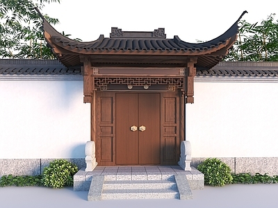 新中式中式大门 中式门头 中式大门 仪门 新中式别墅大门