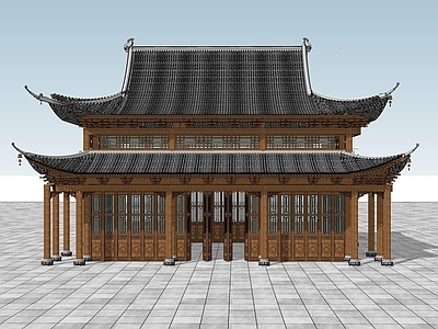 中式古建筑 中式古建筑 重檐歇山顶 中式传统商业街