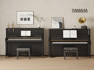 乐器 YAMAHA 现代钢琴组合 留声机 摆件组合 挂画