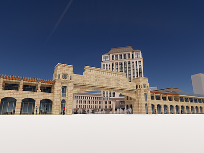 极简简欧小区建筑 欧式新古典建筑