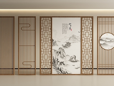 中式新中式隔断 隔断 屏风 屏风隔断 木隔断