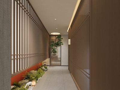 现代其他餐饮空间 现代风格餐厅走廊