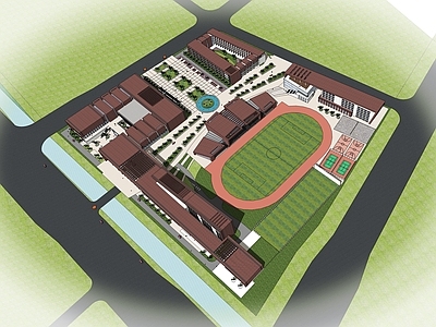 现代学校建筑 体育 学校